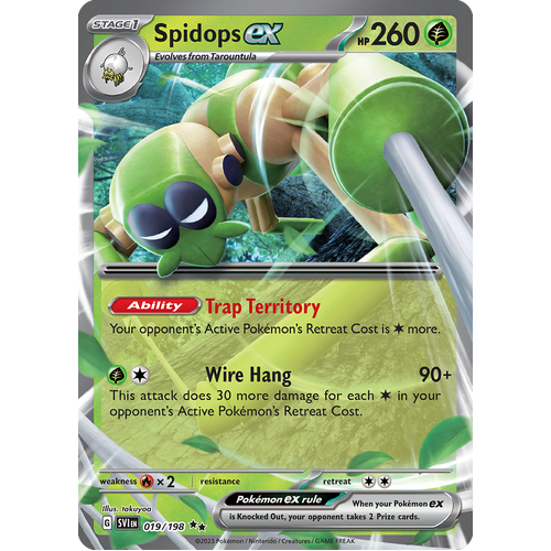 Spidops ex 019/198 Double Rare Scarlet & Violet Pokemon Card