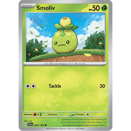 Smoliv 020/198 Common Scarlet & Violet Pokemon Card