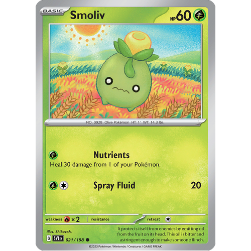 Smoliv 021/198 Common Scarlet & Violet Pokemon Card