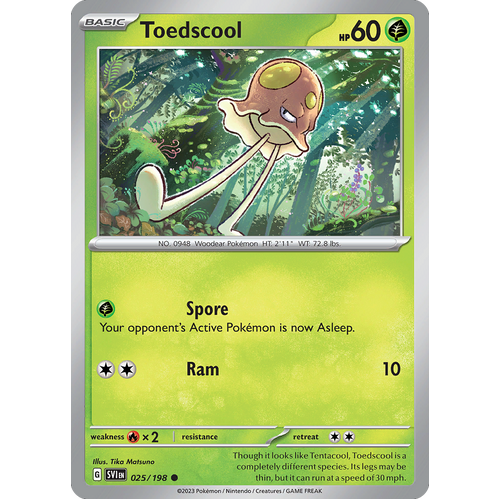 Toedscool 025/198 Common Scarlet & Violet Pokemon Card