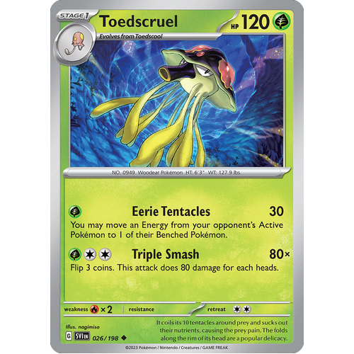 Toedscruel 026/198 Uncommon Scarlet & Violet Pokemon Card