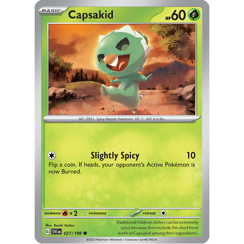 Capsakid 027/198 Common Scarlet & Violet Pokemon Card
