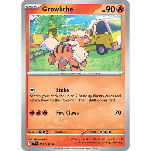 Growlithe 031/198 Common Scarlet & Violet Pokemon Card