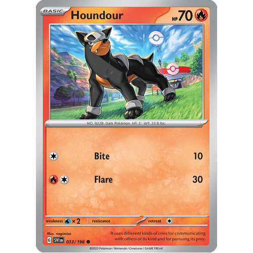 Houndour 033/198 Common Scarlet & Violet Pokemon Card