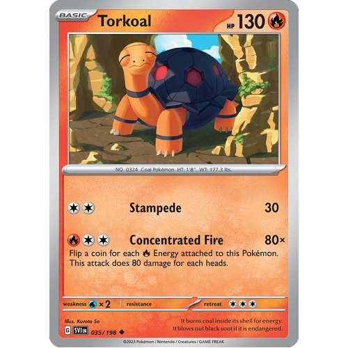 Torkoal 035/198 Uncommon Scarlet & Violet Pokemon Card