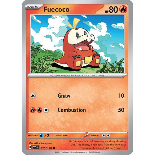Fuecoco 036/198 Common Scarlet & Violet Pokemon Card
