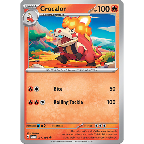 Crocalor 037/198 Uncommon Scarlet & Violet Pokemon Card