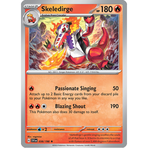 Skeledirge 038/198 Rare Scarlet & Violet Pokemon Card