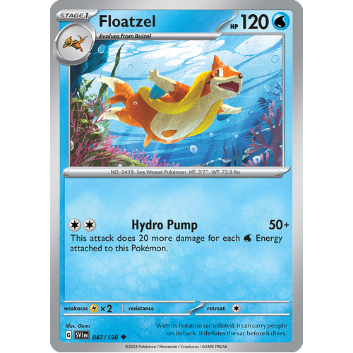 Floatzel 047/198 Uncommon Scarlet & Violet Pokemon Card