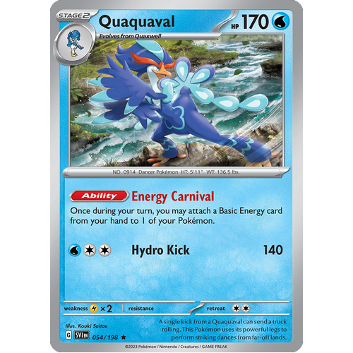Quaquaval 054/198 Rare Scarlet & Violet Pokemon Card
