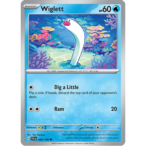 Wiglett 056/198 Common Scarlet & Violet Pokemon Card