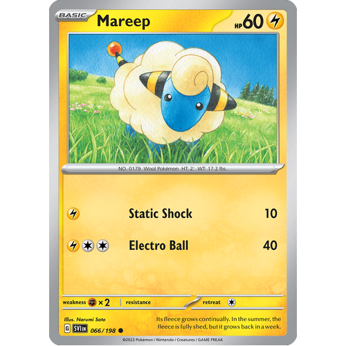Mareep 066/198 Common Scarlet & Violet Pokemon Card