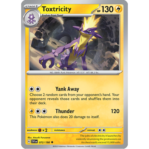 Toxtricity 072/198 Uncommon Scarlet & Violet Pokemon Card