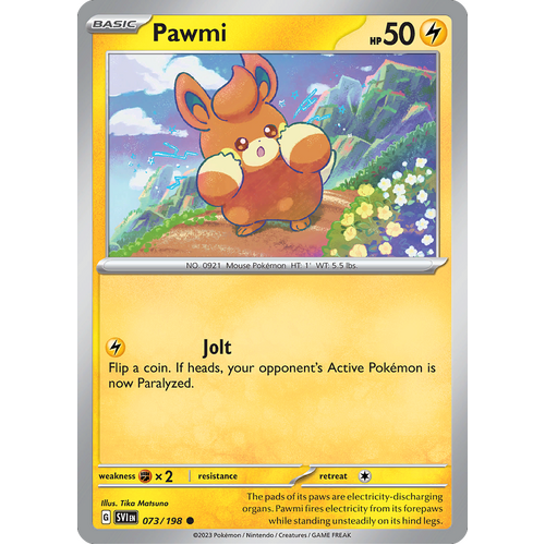 Pawmi 073/198 Common Scarlet & Violet Pokemon Card