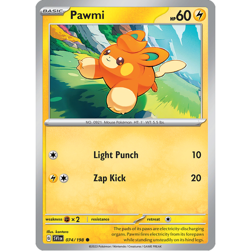 Pawmi 074/198 Common Scarlet & Violet Pokemon Card