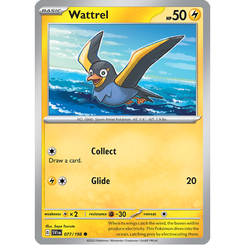 Wattrel 077/198 Common Scarlet & Violet Pokemon Card