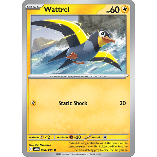 Wattrel  078/198 Common Scarlet & Violet Pokemon Card