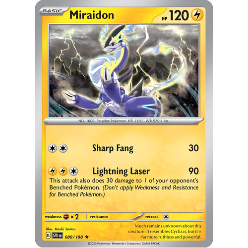 Miraidon 080/198 Rare Scarlet & Violet Pokemon Card