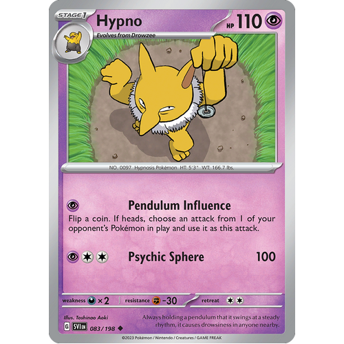 Hypno 083/198 Uncommon Scarlet & Violet Pokemon Card