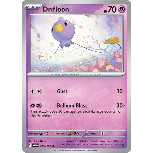 Drifloon 089/198 Common Scarlet & Violet Pokemon Card