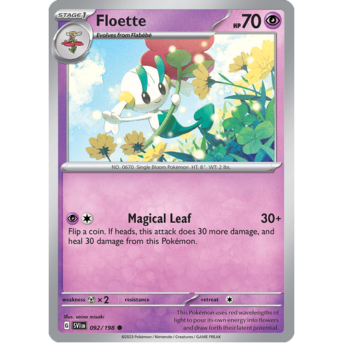Floette 092/198 Common Scarlet & Violet Pokemon Card