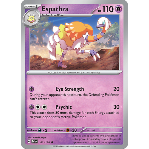 Espathra 103/198 Uncommon Scarlet & Violet Pokemon Card
