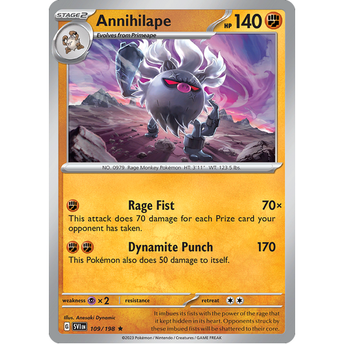 Annihilape 109/198 Rare Scarlet & Violet Pokemon Card