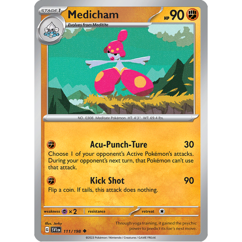 Medicham 111/198 Uncommon Scarlet & Violet Pokemon Card