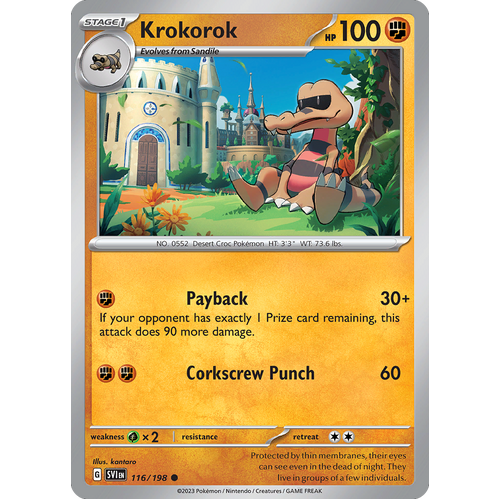 Krokorok 116/198 Common Scarlet & Violet Pokemon Card