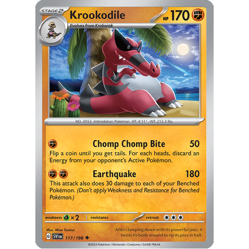 Krookodile 117/198 Uncommon Scarlet & Violet Pokemon Card