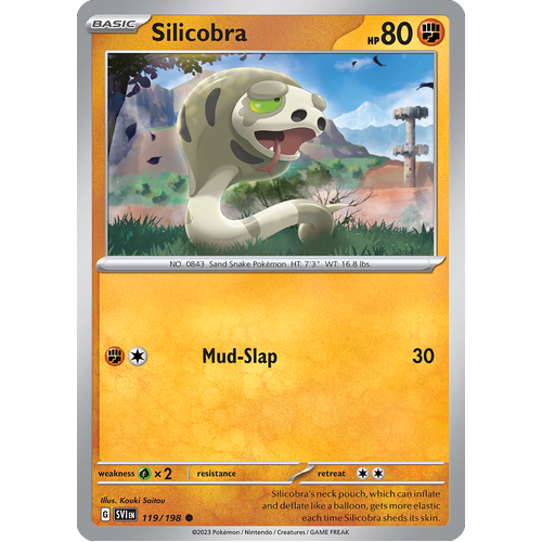 Silicobra 119/198 Common Scarlet & Violet Pokemon Card