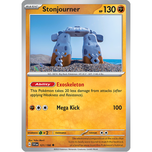 Stonjourner 121/198 Uncommon Scarlet & Violet Pokemon Card