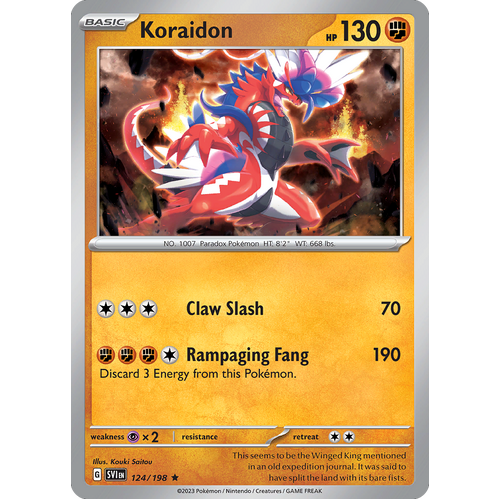 Koraidon 124/198 Rare Scarlet & Violet Pokemon Card