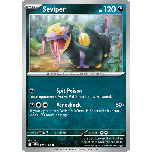 Seviper 128/198 Common Scarlet & Violet Pokemon Card