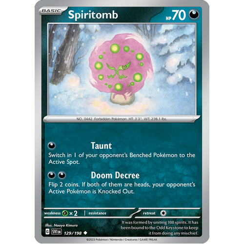 Spiritomb 129/198 Uncommon Scarlet & Violet Pokemon Card