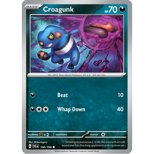 Croagunk 130/198 Common Scarlet & Violet Pokemon Card