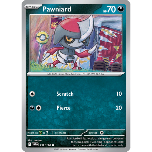 Pawniard 132/198 Common Scarlet & Violet Pokemon Card
