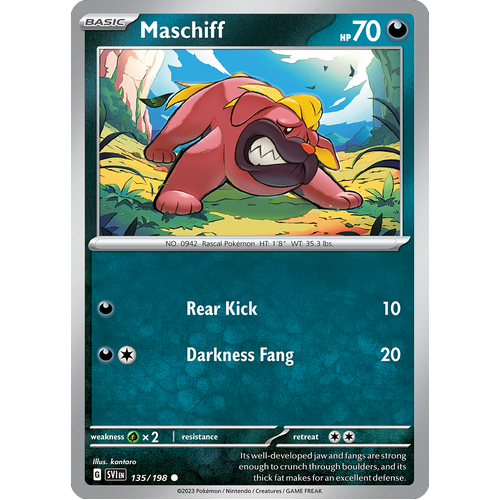Maschiff 135/198 Common Scarlet & Violet Pokemon Card