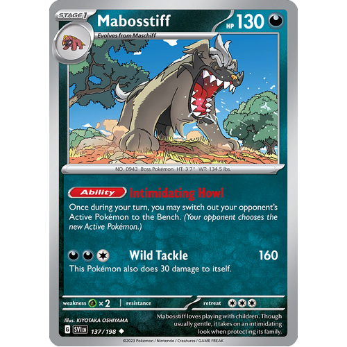 Mabosstiff 137/198 Uncommon Scarlet & Violet Pokemon Card