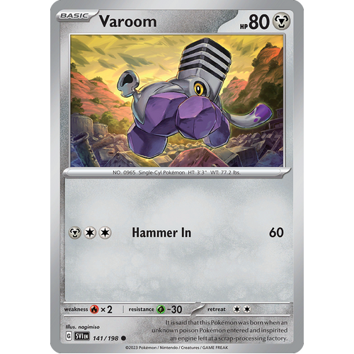 Varoom 141/198 Common Scarlet & Violet Pokemon Card