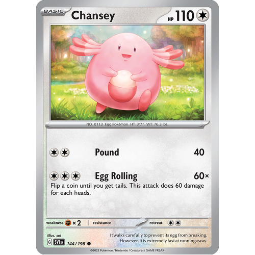 Chansey 144/198 Common Scarlet & Violet Pokemon Card