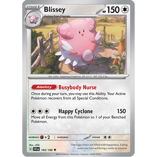 Blissey 145/198 Uncommon Scarlet & Violet Pokemon Card