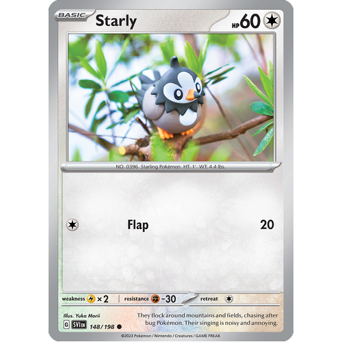 Starly 148/198 Common Scarlet & Violet Pokemon Card
