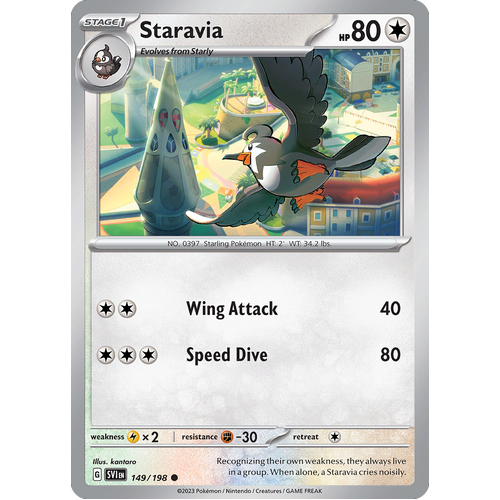 Staravia 149/198 Common Scarlet & Violet Pokemon Card