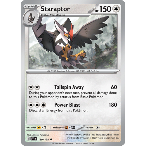 Staraptor 150/198 Uncommon Scarlet & Violet Pokemon Card
