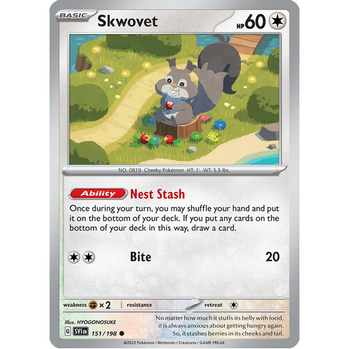 Skwovet 151/198 Common Scarlet & Violet Pokemon Card