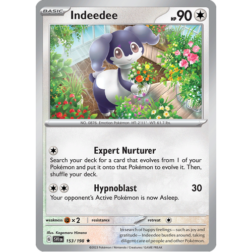 Indeedee 153/198 Rare Scarlet & Violet Pokemon Card