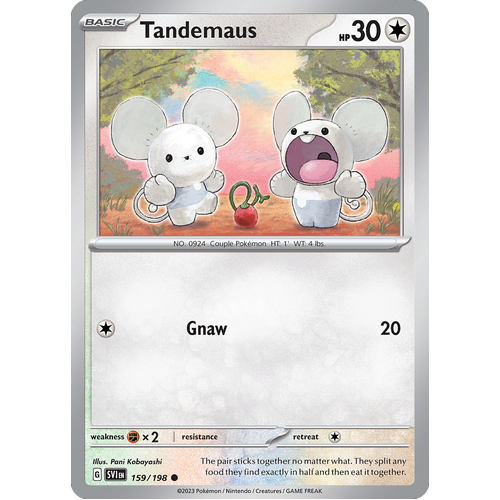 Tandemaus 159/198 Common Scarlet & Violet Pokemon Card
