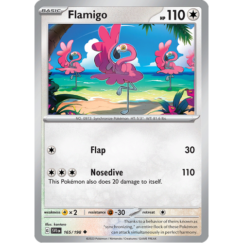 Flamigo 165/198 Uncommon Scarlet & Violet Pokemon Card