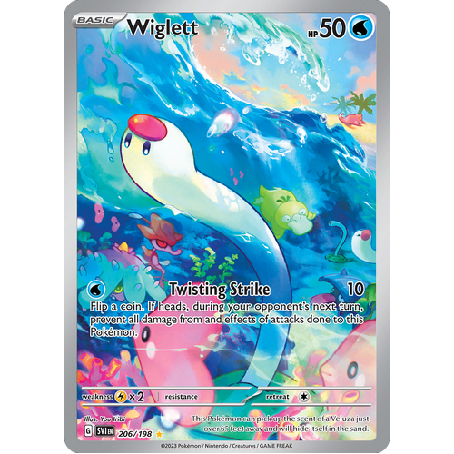 Wiglett 206/198 Illustration Rare Scarlet & Violet Pokemon Card